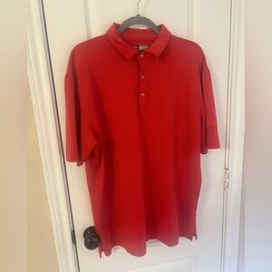 Men’s Callaway Golf Large Vibrant Red Lighweight Polo Shirt Summer Atheisure